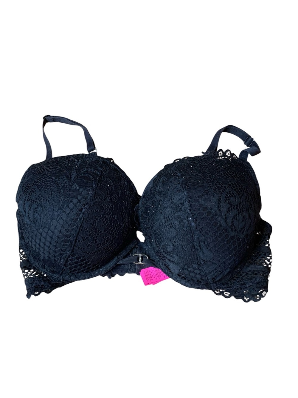 La Senza Beyond Sexy Deep Plunge Black Lace Push Up Bra 32DDD